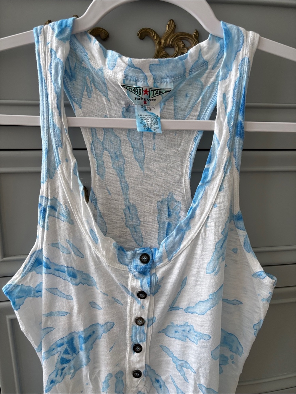 Hard Tail Forever tie-dye racer back high low tank pool bathing suit coverup